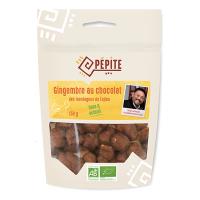 Gros cubes de gingembre enrobés au chocolat BIO | 150g