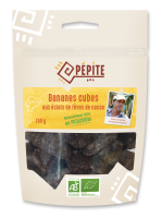 Cubes de bananes moelleuses au cacao d'Equateur BIO | 150g