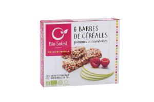 Barres de céréales pommes et framboises BIO | 6 sachets | 125g