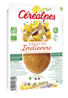 Galettes Indienne céréales complètes, coco et ananas et curry BIO | 2x90g