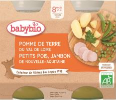 Petits pots Menu pomme de terre, petits pois et jambon Babybio BIO | dès 8 mois | 2x200g