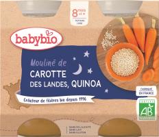 Petits pots Bonne Nuit Mouliné carotte et quinoa Babybio BIO | dès 6 mois | 2x200g