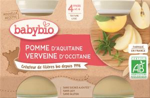 Petits pots Fruits pomme et verveine Babybio BIO | dès 4 mois | 2x130g