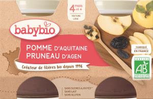 Petits pots Fruits pomme et pruneau Babybio BIO | dès 4 mois | 2x130g