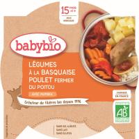 Assiette Menu légumes à la basquaise et poulet Babybio BIO |dès 15 mois | 260g