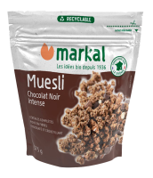 Muesli croustillant au chocolat BIO | flocons avoine/blé,chocolat,coco,riz soufflé | 375g