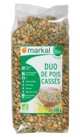 Duo de pois cassés BIO | pois cassés verts et pois cassés jaunes | 500g
