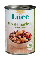 Mix de 4 haricots BIO | haricots rouges,  pois chiches, petits et gros haricots blancs | 400g