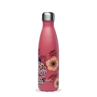 Bouteille isotherme ANEMONES | motifs fleurs rose terracotta | 500ml