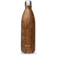 Bouteille isotherme  WOOD | motif bois brun | 1L