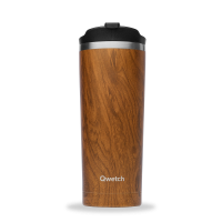 Travel mug isotherme WOOD | motif bois brun | 470ml
