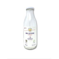 Lessive en poudre + bouteille en verre vide (contenance 1L) | 50g poudre