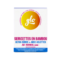 Serviettes ultra sûres avec ailettes en bambou bio | boîte de 12